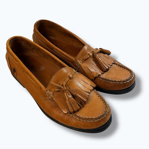 Duck Head Tassel Loafers Brown Leather Slip On Shoes Women’s 7.5M Made Brazil